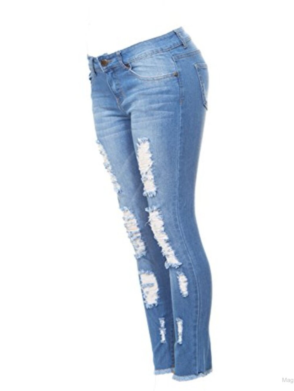 VIP Jeans Womens Fray Hem Skinny Distressed Ripped Juniors Plus Low Rise